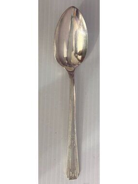 Friendship Medality Oneida  Tudor plate Serving  Spoon 1932 8 1/4"